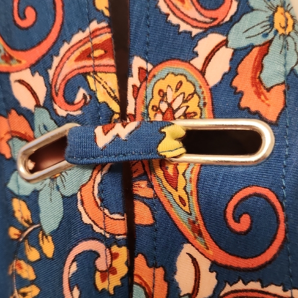 Cable & Gauge Asymmetrical 3/4 Sleeve Blue and Orange Tunic - Picture 6 of 6